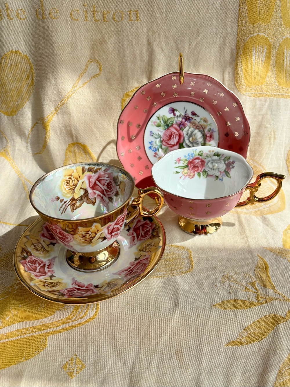 Duo of Vintage Teacup and Saucer Sets from Japan, Shafford and Royal Sealy China